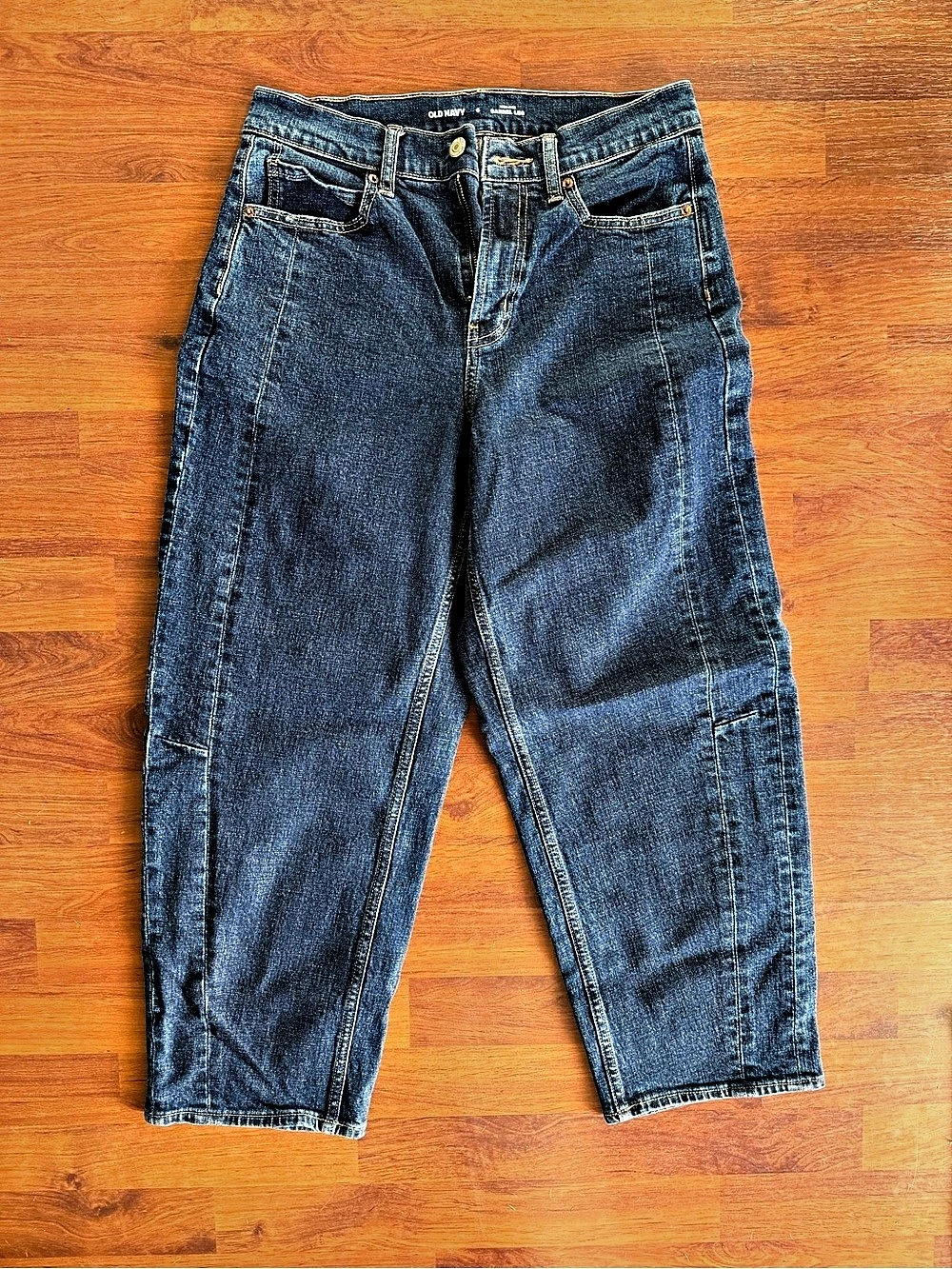 Old Navy High-Rise Barrel Leg Women's Blue Size 6